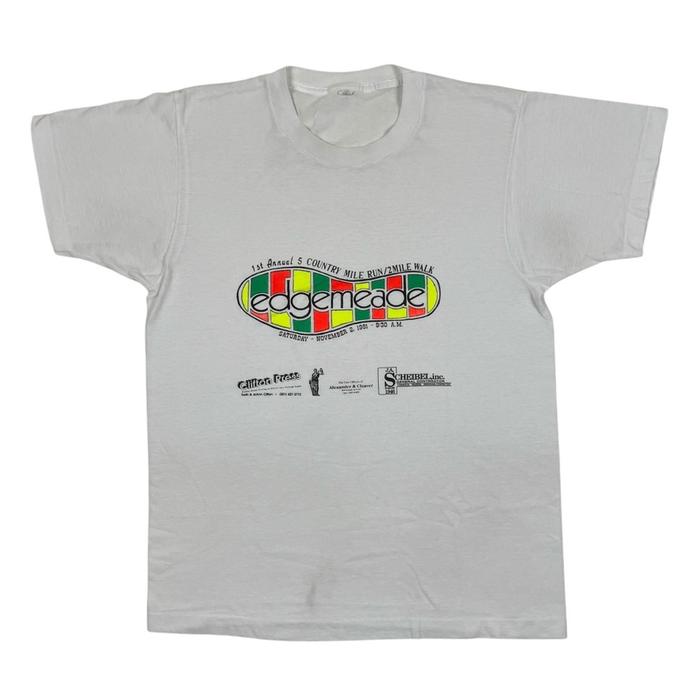 Vintage 1991 Edgemeade 5 Country Mile Run Maryland Single Stitch T Shirt USA